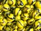 BUMBLE BEE Yellow/Black Glass Marbles 22mm (7/8 inch) SHOOTER Taw (Lot of 5)